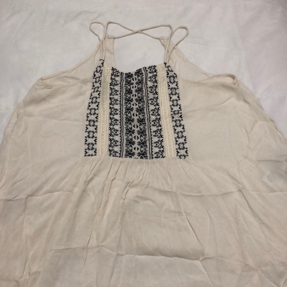 Beige colored loose tank top